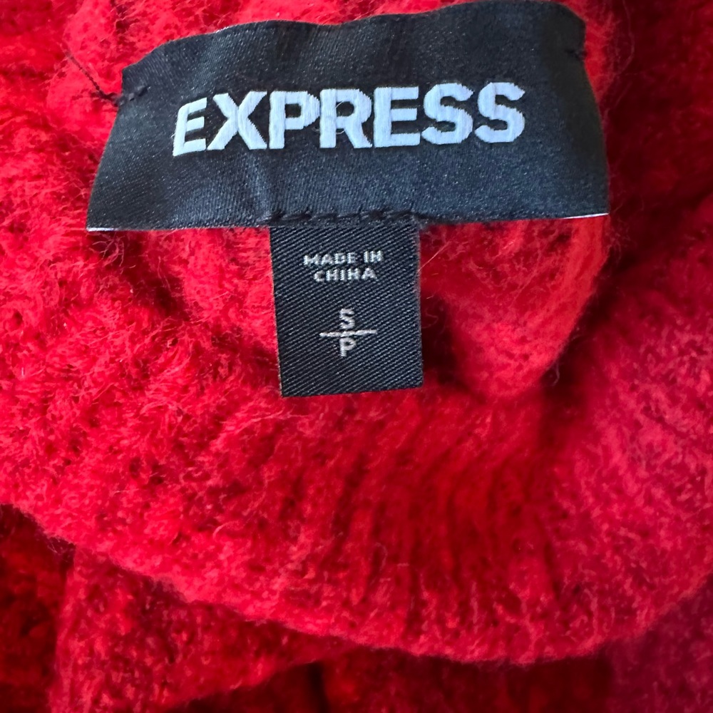 Express Sweater Size Small Red Turtleneck - image 2